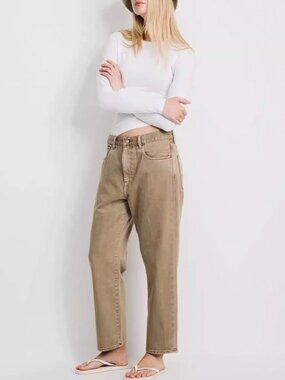 NWT Denimist Lucy Boyfriend Jean Sz23 Worn Khaki Tan Khaki Casual Classic